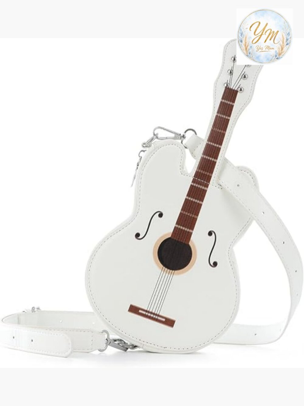 Guitar Shaped Shoulder Bag Novelty Leather Crossbody Handbag Women's